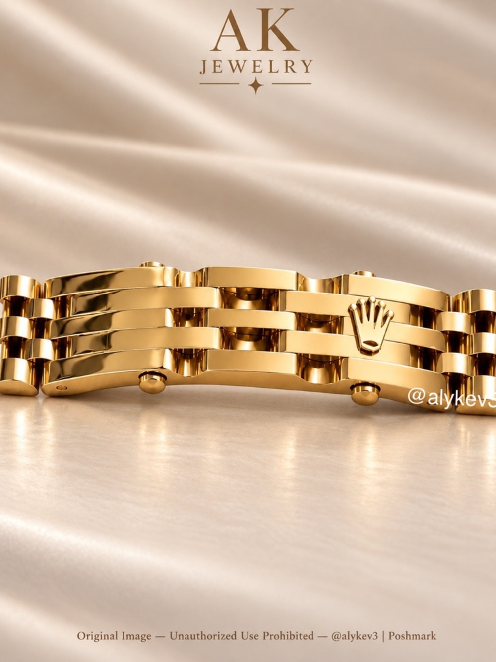 💎LUXURY 18k Gold Crown Link Bracelet, Royal Statement Chain GP